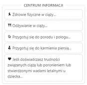 Zrzut ekranu informacji o ciąży